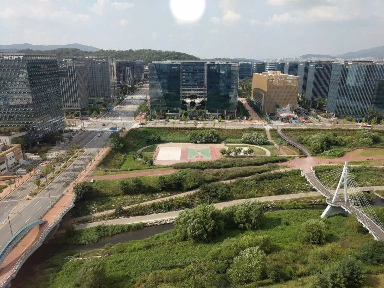 The north half of Pangyo Techno Valley, as seen from the executive lounge of the Courtyard by Marriott hotel.