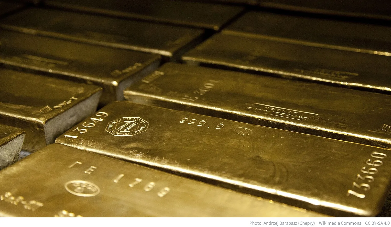 Stack of 400-ounce standard gold bars