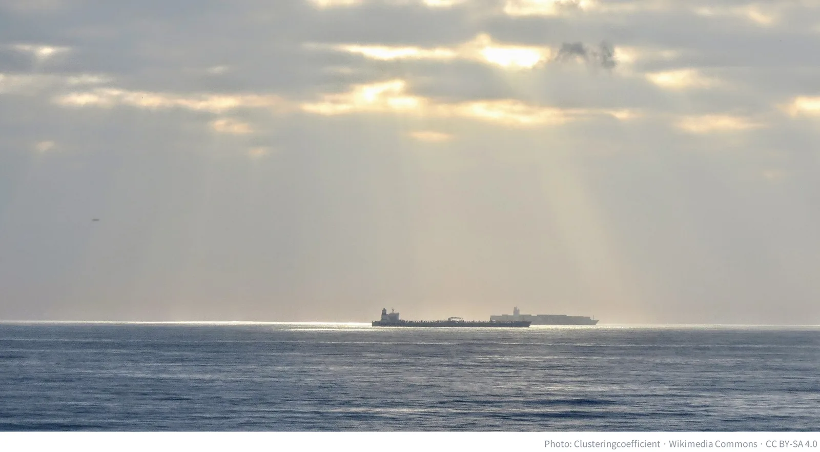 Oil tanker at sea waiting to enter Durban harbour