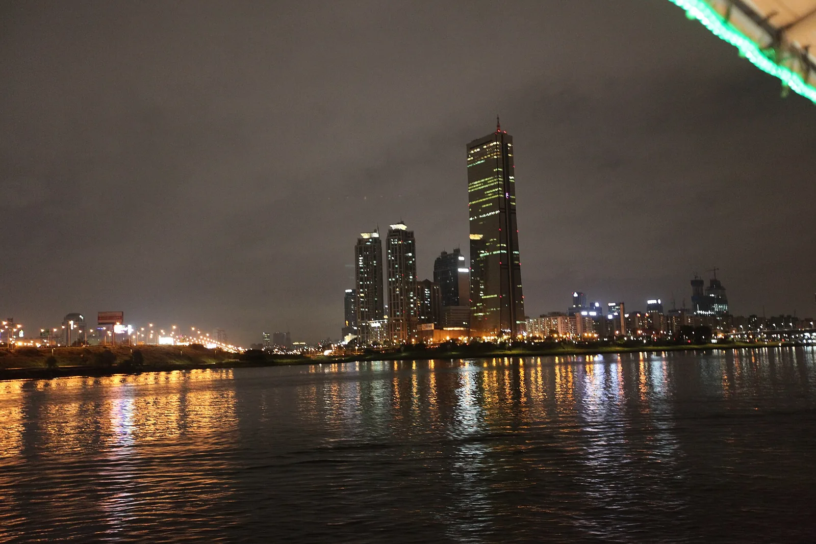 Yeouido, Seoul's financial district, at night across the Han River