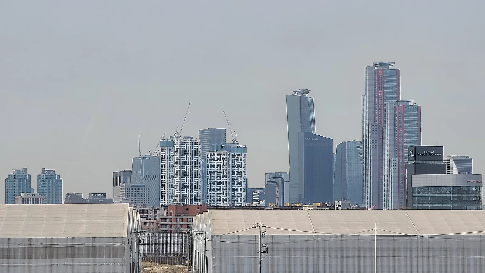 The Yeouido skyline in Seoul, seen from Yongsan