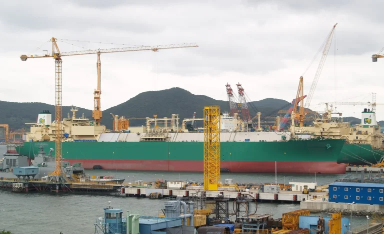 LNG carriers LNG Kano and LNG Lokoja under construction at the DSME shipyard, now Hanwha Ocean