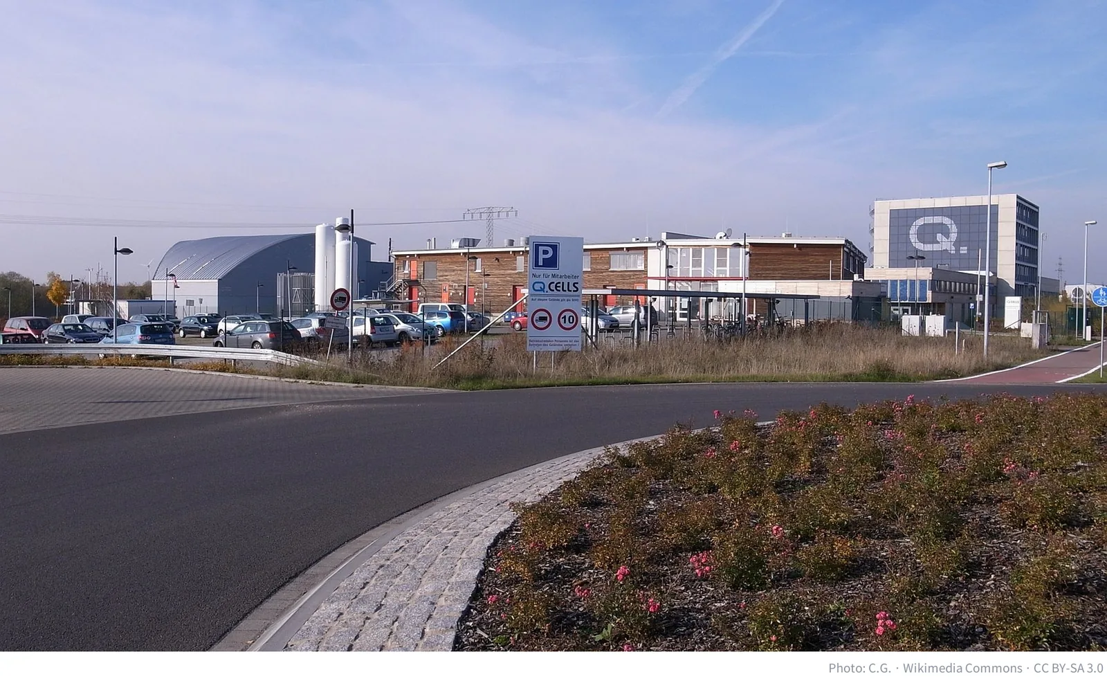 Hanwha Q CELLS building in Thalheim, Solar Valley, Germany