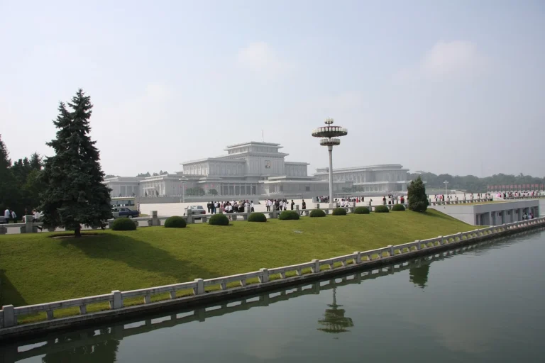 General view of the Kumsusan Palace of the Sun in Pyongyang, where Kim Il Sung and Kim Jong Il lie in state