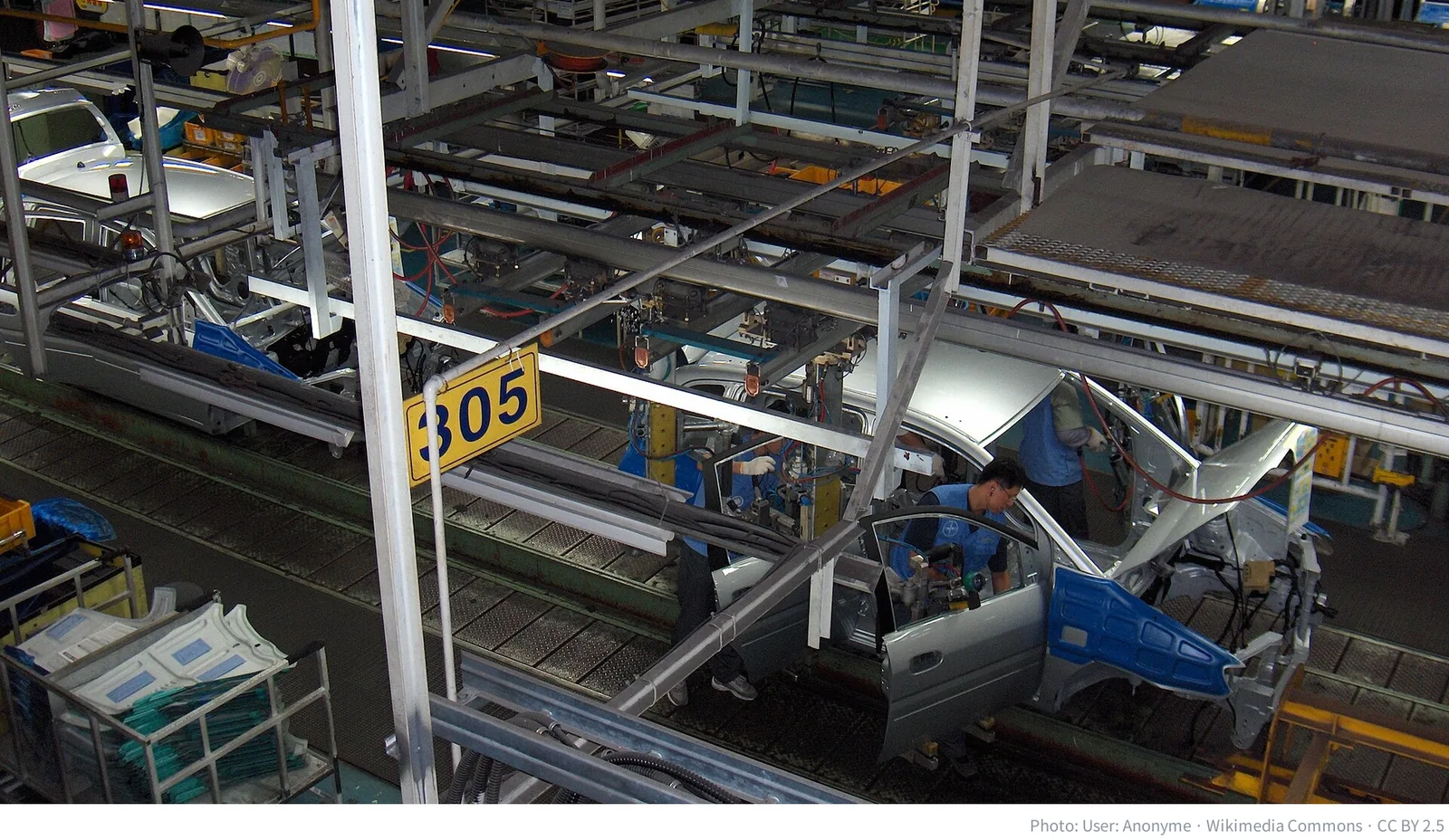 Car assembly line at Hyundai Motor's Ulsan plant
