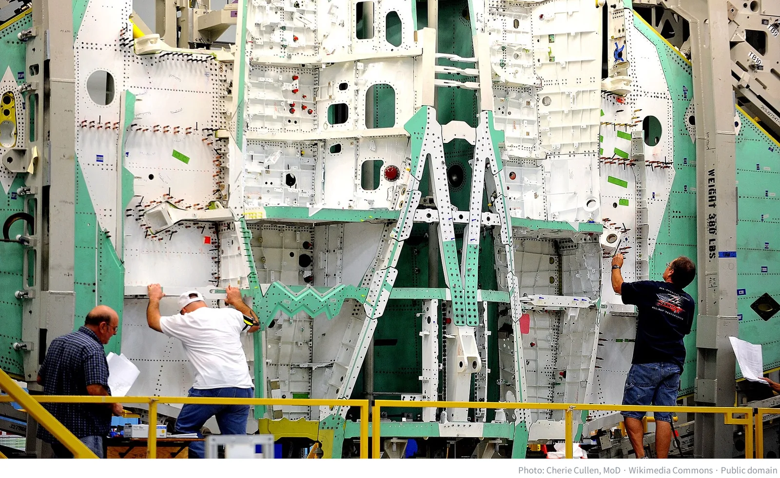 Workers on the Lockheed Martin F-35 production line in Fort Worth, Texas