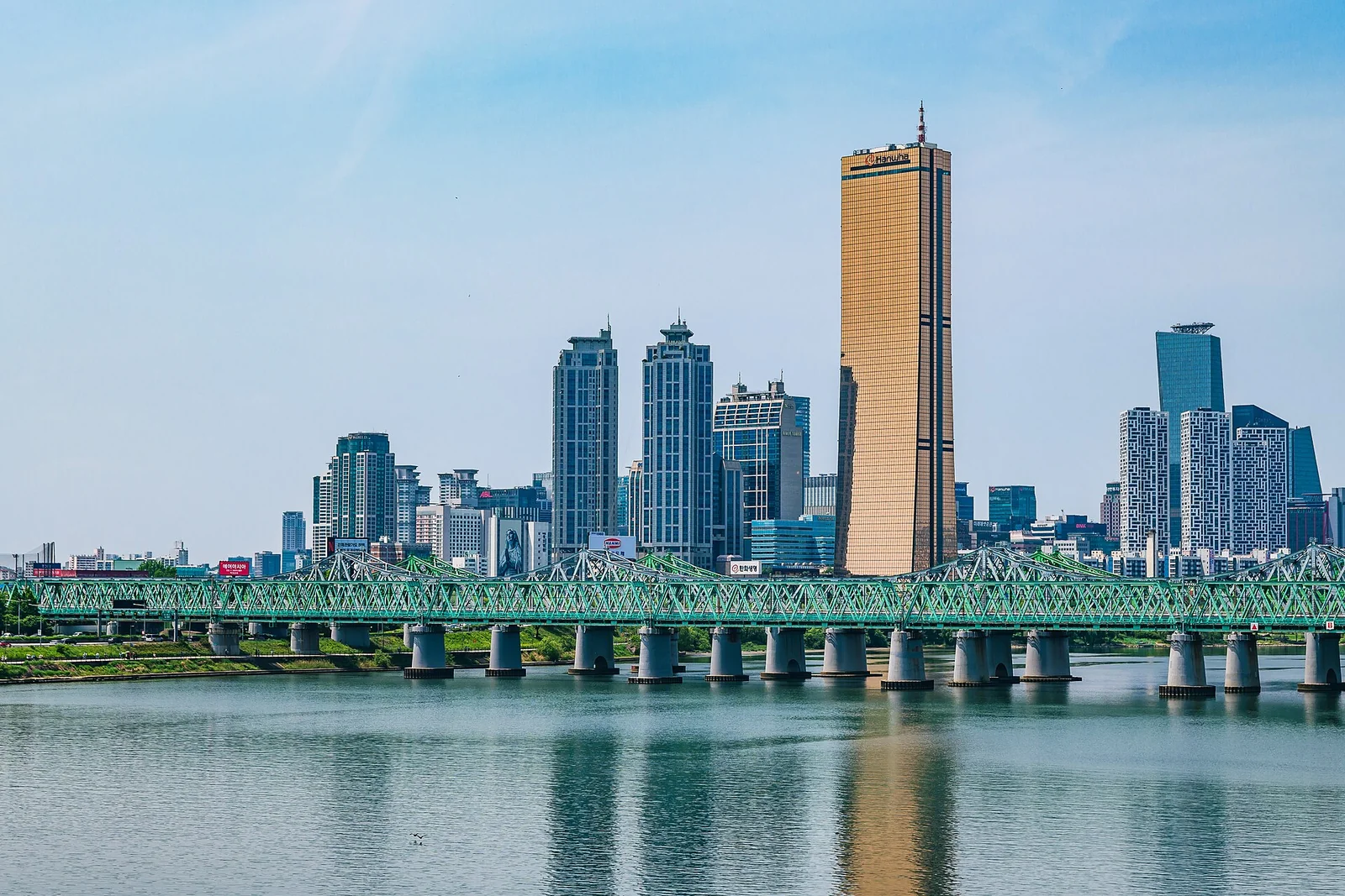 Yeouido skyscrapers and the Hangang Railway Bridge in Seoul, home of Korea's brokerages, on May 1, 2024