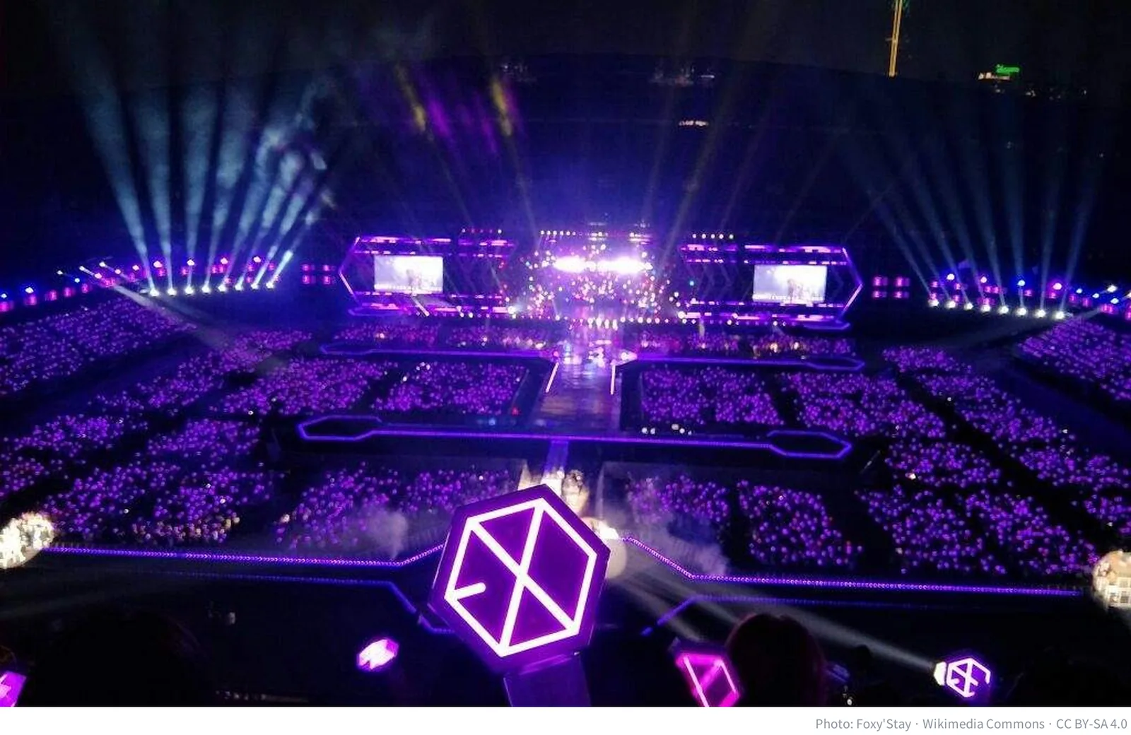 Sea of EXO light sticks at an EXO concert