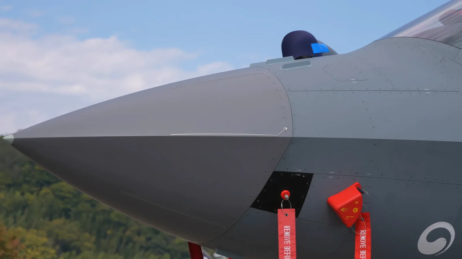 Nose radome of the KF-21 Boramae fighter, which houses the AESA radar developed by Hanwha Systems.