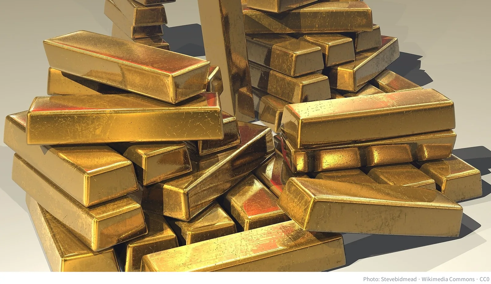 Stacked gold bullion bars