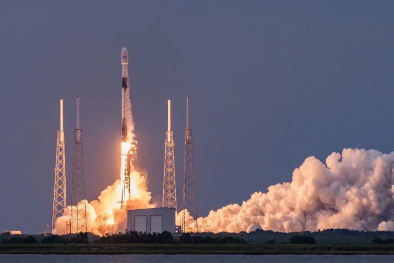 SpaceX Falcon 9 lifting off from Cape Canaveral with the SAOCOM 1B satellite